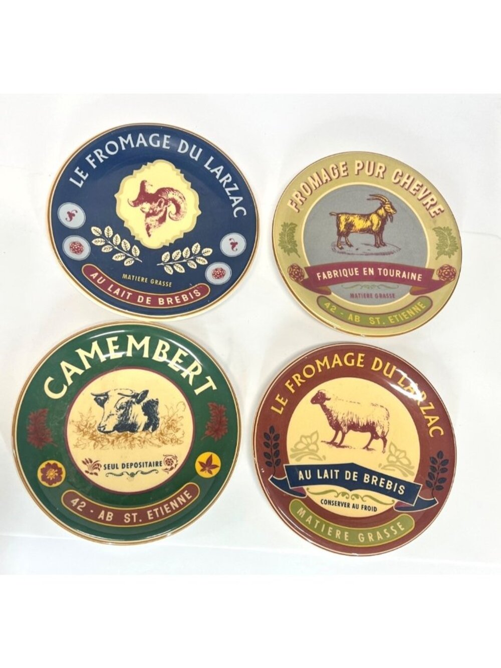Williams Sonoma vintage style French cheese label designs plates